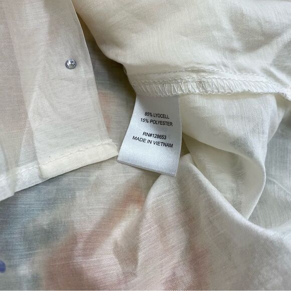 BAILEY 44 Semi Sheer Button Down Top With Rhinestone Accent Size Small - Picture 6 of 10